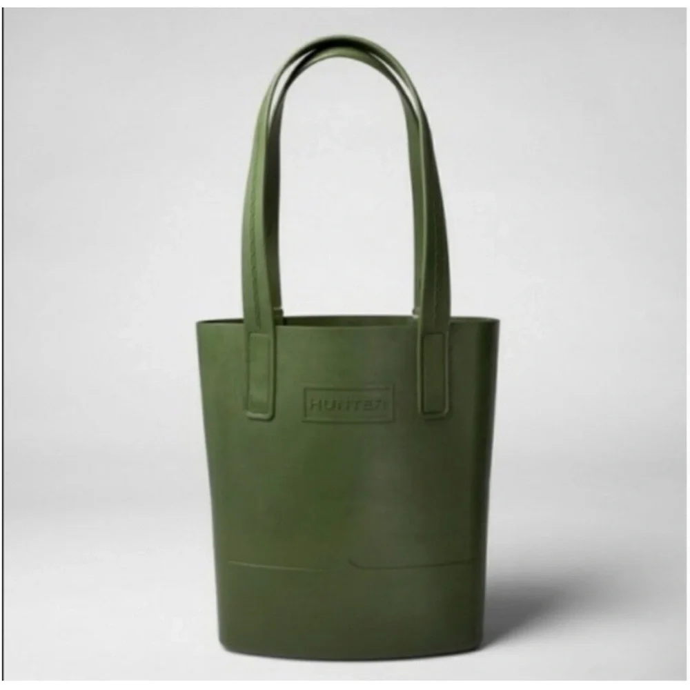 Hunter Green Rubber Tote Bag - Picture 1 of 7